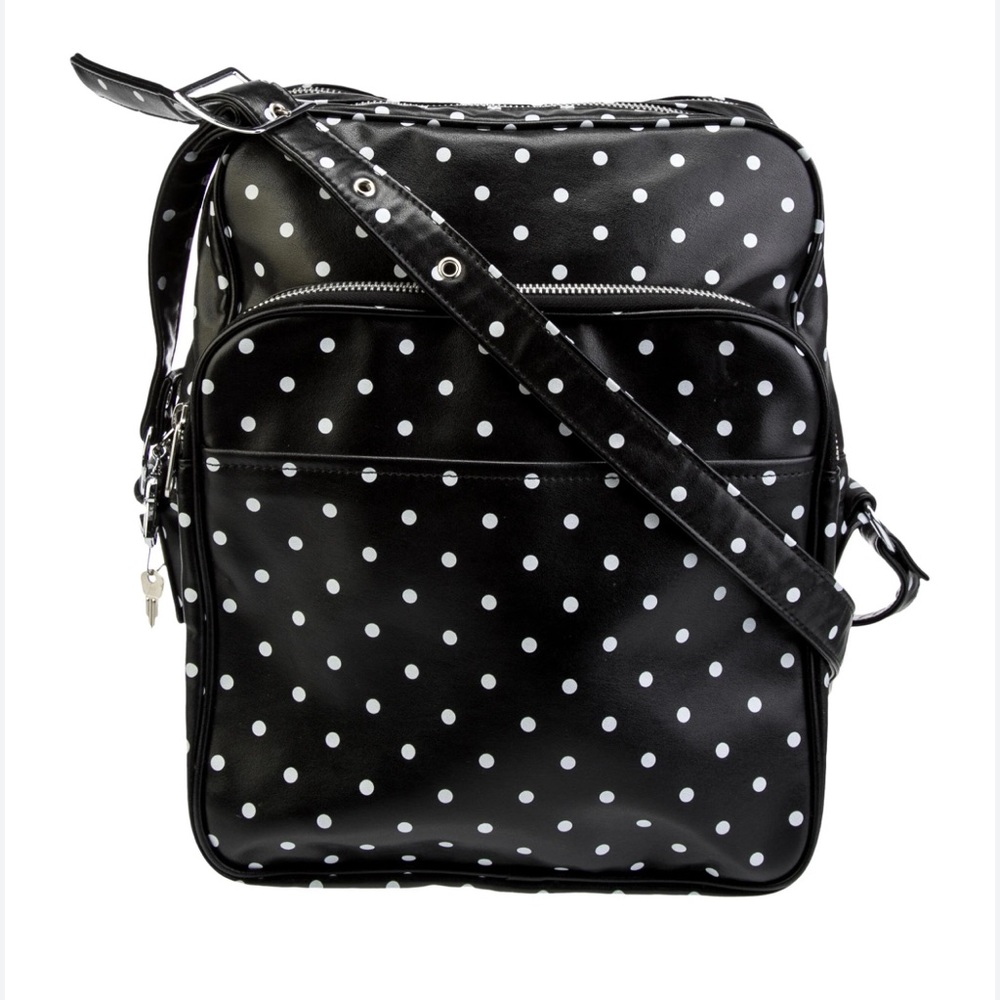 Used Comme Des Garcons Shoulder Bag/Enamel/black/Dot Bag 25